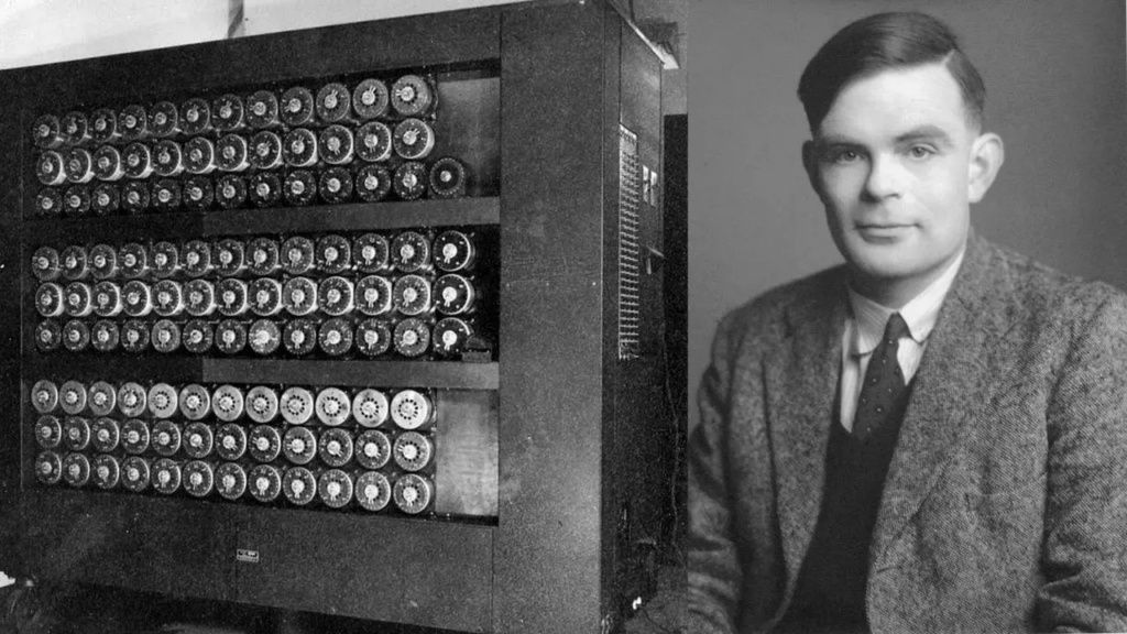 Historic computing and Alan Turing portrait